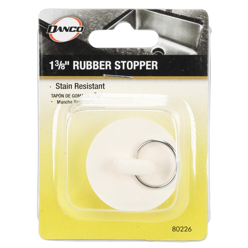 Danco 1-3/8-Inch Rubber DrainStopper, White, Carded, 80226 - Image 4